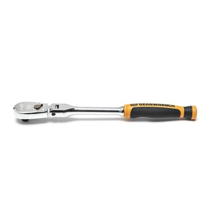 90 Tooth GEARWRENCH 1/4" Drive Cushion Grip Flex Teardrop Ratchet - 81009T, Multi