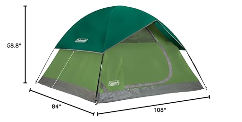 Coleman Camping Tent Sundome with Rainfly, 2/3/4/6 Person Sets Up in 10 Mins, Weatherproof Shelter for Camping, Festivals, Backyard, Sleepovers, & More
