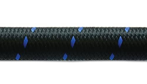 Nylon Braided Flex Hose Vibrant Performance 11966B (10ft Roll of Black Blue ; AN Size: -6; Hose ID: 0.34")