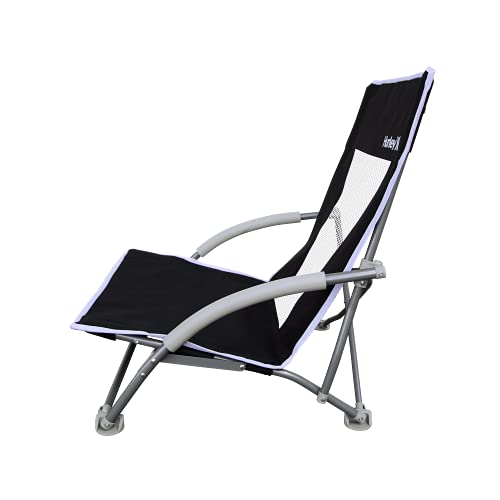 Hurley Outdoor Low Sling Folding Chair, Black