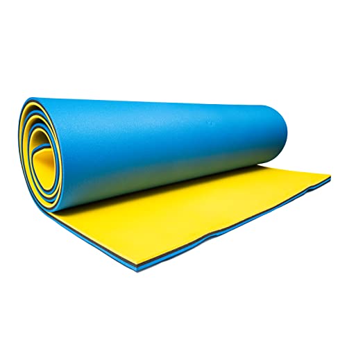 WOW Sports 16X6ft CHILLRAFT Floating Foam Water Mat, Lily Pad, Blue Black and Yellow