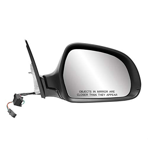 Side Passenger Mirror for AUDI A6, S6, black w/PTM cover, w/turn signal, w/puddle lamp, w/memory, power folding) w/o dimming, R, HP