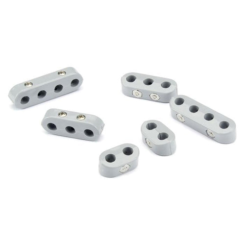 Universal Smoothie Wire Separator KIT for 10.5mm Plug Wires, 2 Each 2-Place, 3-Place, and 4-Place SEPARATORS, Gray