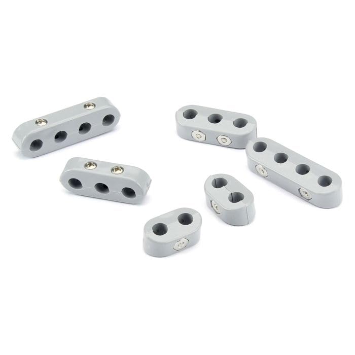 Universal Smoothie Wire Separator KIT for 7-8mm Plug Wires, 2 Each 2-Place, 3-Place, and 4-Place SEPARATORS, Gray