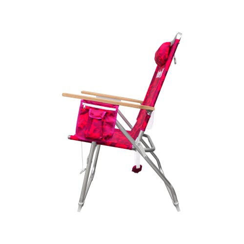 Hurley Beach Chair Hi-Boy Wood Arm, One Size, Knockout Floral Azalea