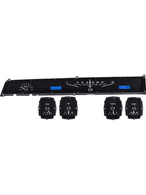 Analog Dash Gauge System Dakota Digital Kit Black Alloy Blue VHX-64L-K-B 64 65 Lincoln Continental