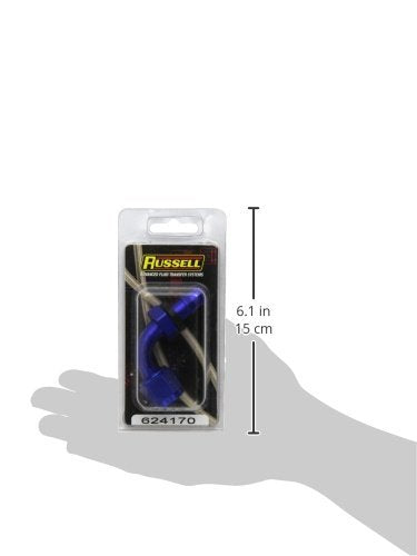 Russell Edelbrock 624170 Twist-Lok Red/Blue Anodized Aluminum -8AN 90-Degree Hose End