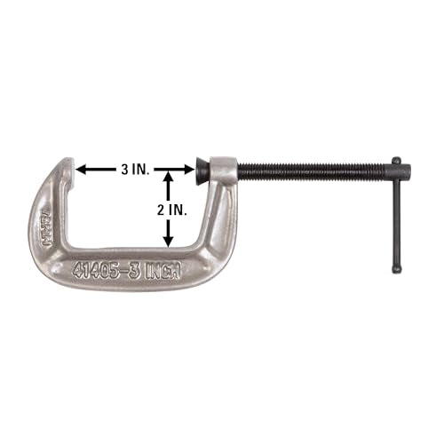 Wilton 3" Opening C-Clamp, 2" Throat, 1430 Lbs. Clamping Force (Model 143C)