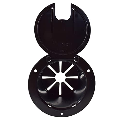 Medium Round Valterra A10-2137BKVP Black Cable Hatch
