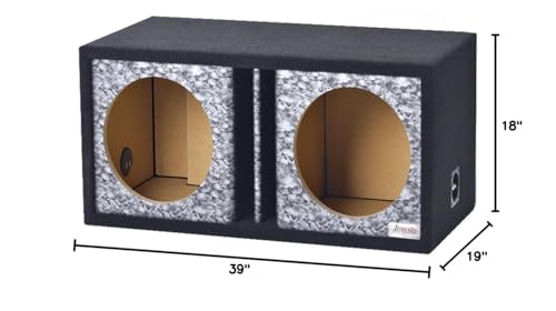Atrend 15DVR-Reaper Black Skulls Pattern GFX Series Dual Vented Divided Chamber 15" Subwoofer Enclosure