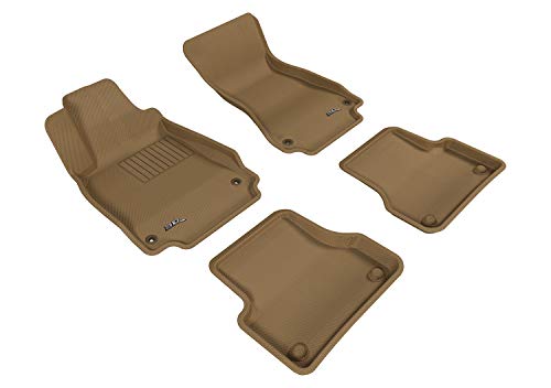 Complete Set 3D MAXpider - L1AD02301502 Custom Fit All-Weather Floor Mat for Select Audi A7 Models - Kagu Rubber (Tan)