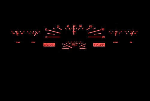 Dakota Digital VHX Analog Gauge System Compatible with 1966-69 Lincoln Continental VHX-66L-K-R Black Alloy Red Backlighting
