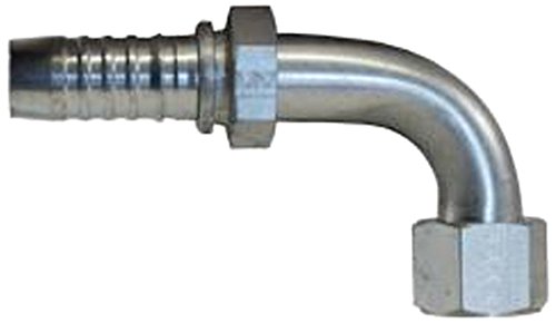 GlobalSpiral Couplings Gates 12GS-12FJX90MXBULK, Female JIC 37° Flare Swivel, Zinc Plated Carbon Steel, 4.45", 90° Bent Tube, 3/4" ID (Pack of 55)