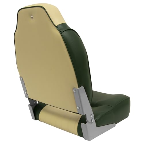 Lund Style Wise 8WD640PLS-671 High Back Boat Seat, Sand/Green