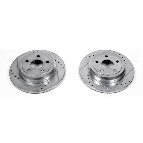 Power Stop Rear AR83075XPR Drilled & Slotted Rotor Pair For Dodge Durango 2011-2020, Jeep Grand Cherokee 2011-2020 [Model Specific]