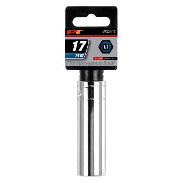 W32417 Performance Tool 1/2 Drive 17mm 6Point Deep Wall Socket, 1 Pack