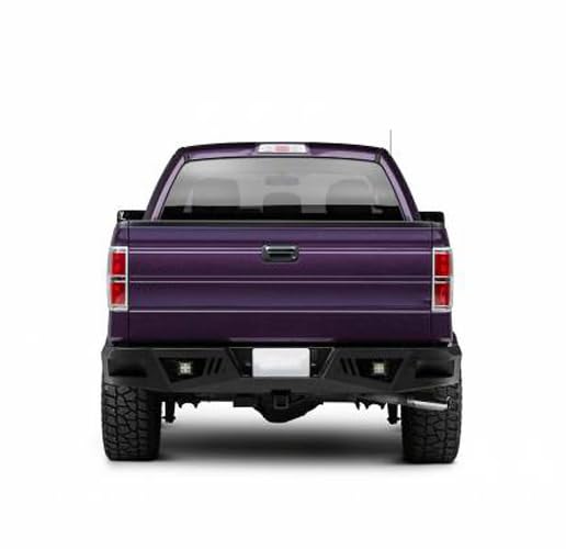 Heavy Duty Black Horse Armour Rear Bumper Matte Black Includes 1 set of 4in cube lights Compatible with 2006-2014 Ford F-150-ARB-F106-KIT