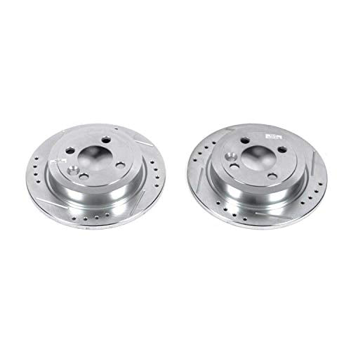 Rear Power Stop EBR1056XPR Drilled & Slotted Rotor Pair For Mini Cooper 2007-2016 [Model Specific]
