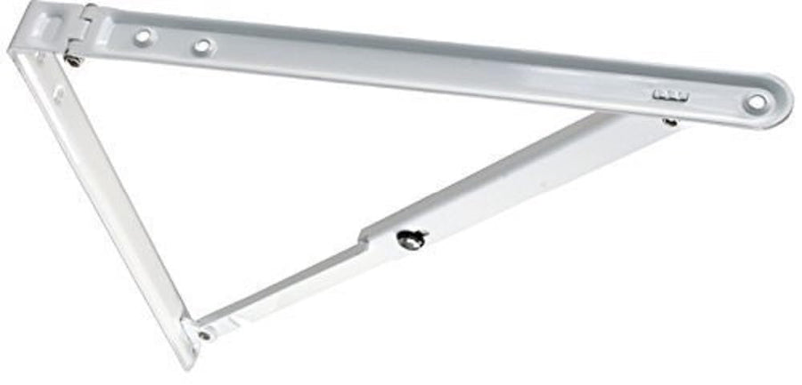 Folding Shelf Bracket JR Products 20725 - White, 12" x 12" x 16.50"