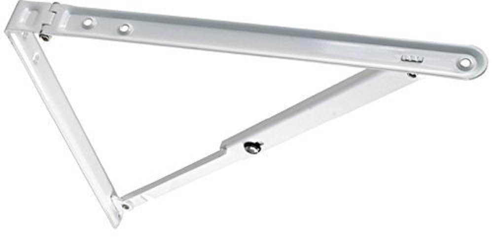 Folding Shelf Bracket JR Products 20725 - White, 12" x 12" x 16.50"