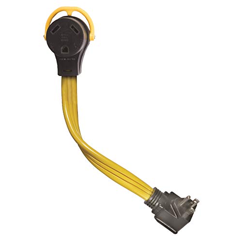 Generator Pigtail Power Cord Arcon 14366 30-Amp Female to 15-Amp Male 12-Inch Flat Wire