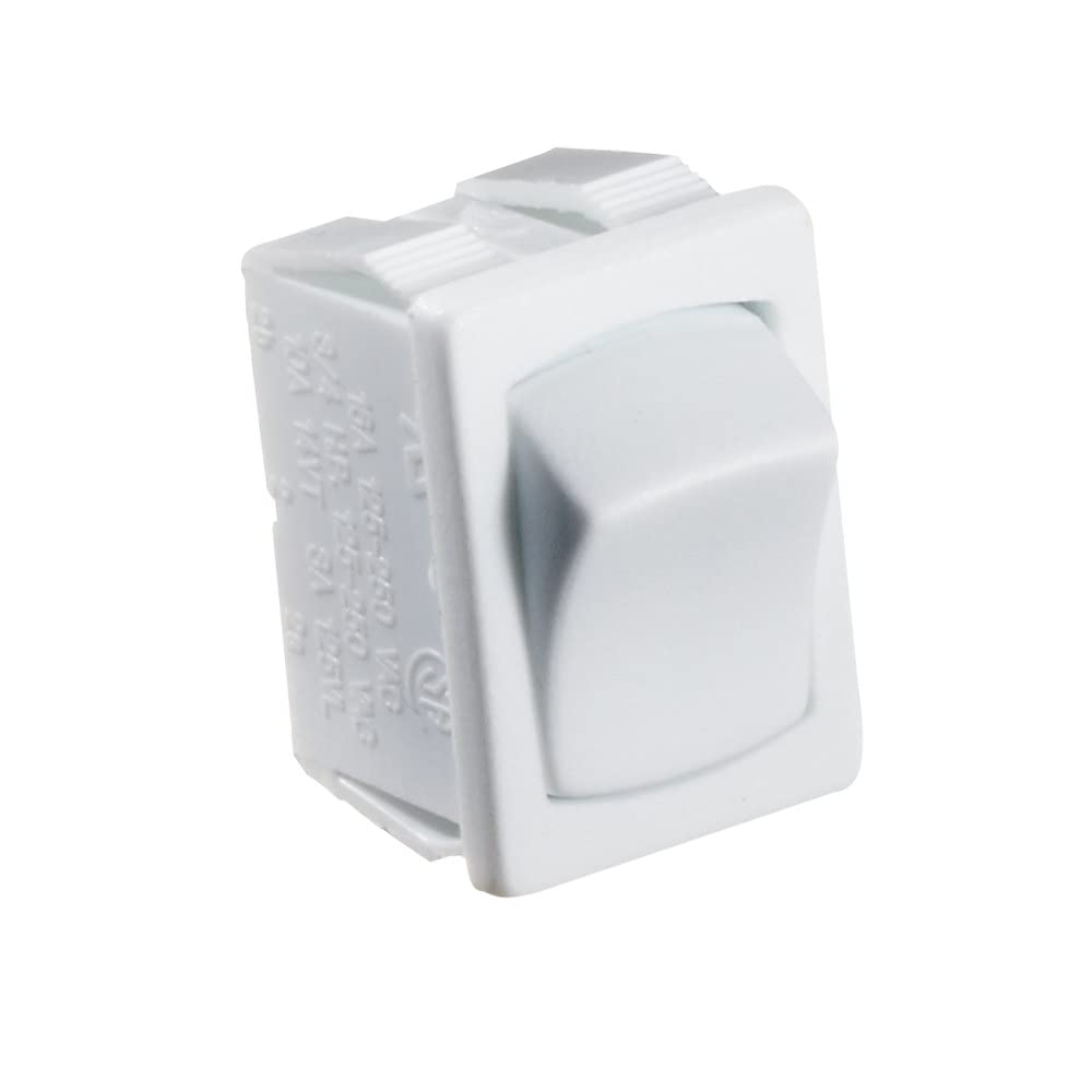 Rocker Switch RV Designer S435, 10 Amp, On / Off, SPST, White, DC Electrical