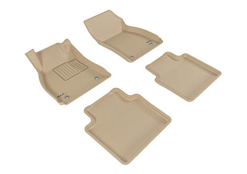 Complete Set 3D MAXpider - L1BC02501502 Custom Fit All-Weather Floor Mat for Select Buick LaCrosse Models - Kagu Rubber (Tan)