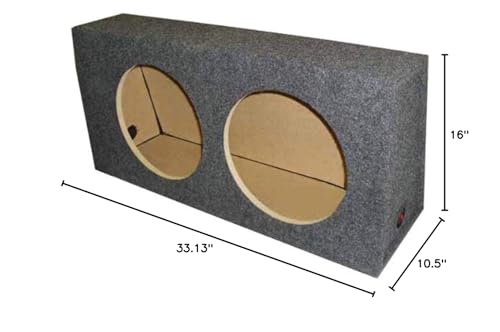 Dual Bbox 12" Sealed Carpeted Subwoofer Enclosure - Fits 1997-2006 Jeep Wrangler, Accu-Tuned Sealed Subwoofer Boxes & Enclosures - Subwoofer Box Improves Audio Quality, Sound & Bass
