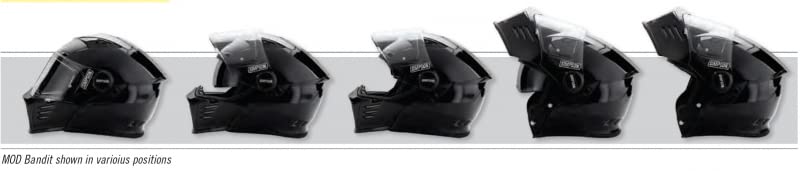 Mod Bandit Simpson Motorcycle Helmet - Flat Black - Large | Modular Full-Face Helmet Clear Visor Shield DOT ECE Certified for Street, Cruiser & Touring Riders (M59L3)