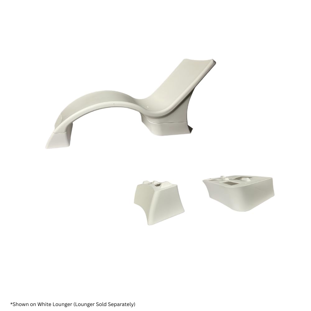 Global Pool Products Deep Water Kit Lounger - Chaise Lounge Chairs Extension - in Pool Elevated Lounger Kit - White GPP-LF-DW-W
