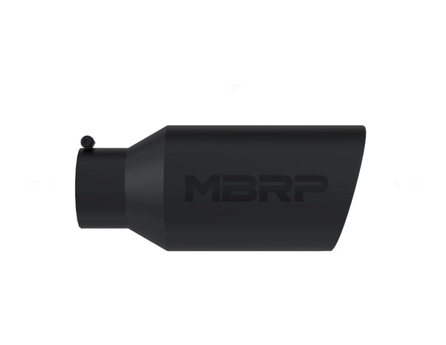 Black Coated MBRP Rolled End Tip, 8" O.D., 5" Inlet 18" in Length