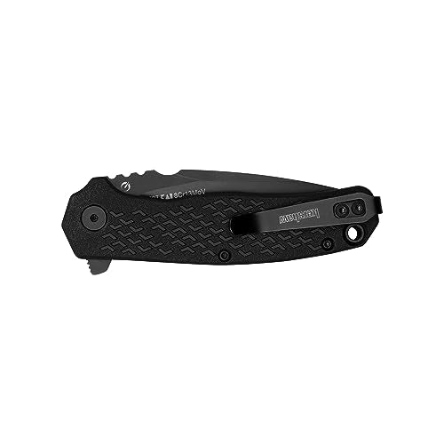 Kershaw Folding Conduit Pocket Knife, 2.9 inch Assisted Opening Blade, Black Spearpoint Blade, Liner Lock, Pocketclip,grey