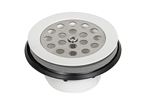 Shower ICON 14864 Strainer, Plastic w/Grille, White, 1-1/2"