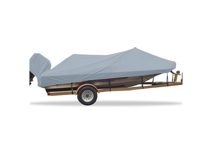 Styled-to-Fit Carver 77219S-02 Boat Cover for Wide Bass Style Boats - 19'6", Mist Gray