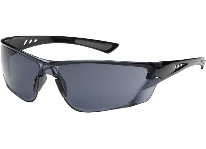 250-32-0521 Recon Rimless Safety Glasses with Gloss Black Temple, Gray Lens and Anti-Scratch/FogLess 3Sixty Coating