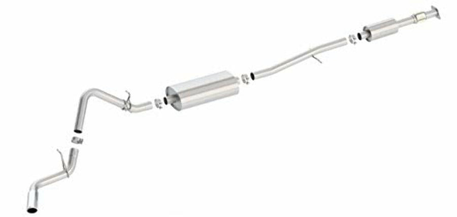 BORLA Cat-Back Sys. 140800 for '19-'23 Chevrolet Silverado 1500/GMC Sierra 1500 2.7L Turbo AT 2 & 4WD Ext. Cab 6' 7" Bed/Crew Cab 5' 9" Bed. O.E. Single Side Exit. Adapter 60708 For Crew Cab 6' 7" Bed