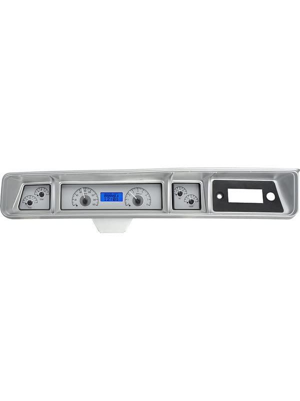 Dakota Digital VHX-66C-IMP-S-B Analog Dash Gauges Silver Alloy Blue 66 Chevy Impala