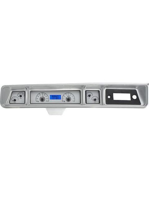Dakota Digital VHX-66C-IMP-S-B Analog Dash Gauges Silver Alloy Blue 66 Chevy Impala