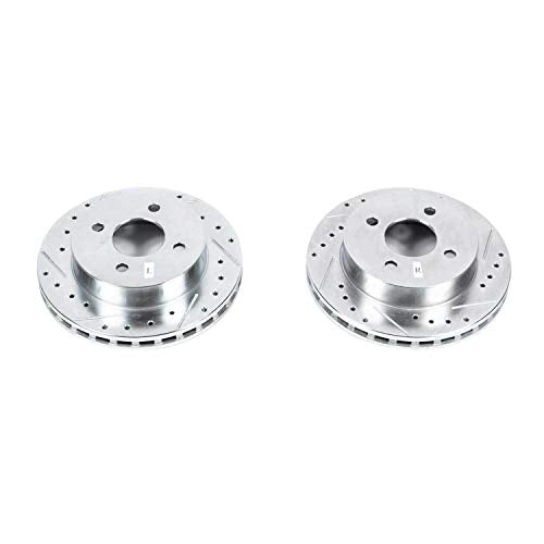 Power Stop AR8123XPR Evolution Rear Drilled & Slotted Rotor Pair For Ford Mustang 1993, Ford Thunderbird 1987-1988, Mercury Cougar 1987-1988 [Model Specific]