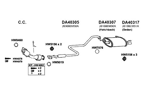 Rear Ansa DA40317 - Exhaust Muffler