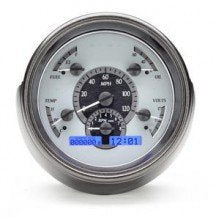 Dakota Digital VHX-51F-S-B Gauge System Analog Dash Compatible with Ford 1951 Car Silver Alloy Blue Backlighting