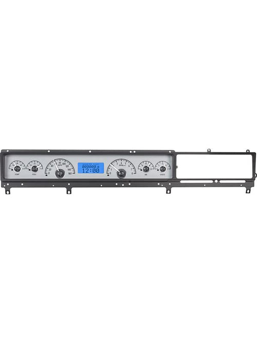 Dakota Digital VHX-66F-FAR-S-B Analog Dash Gauge System Compatible with 1966-67 Ford Fairlane Car Silver Alloy Blue
