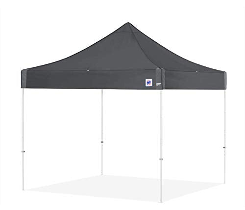 E-Z UP Instant Shelter Eclipse Canopy, 10' x 10', White Steel Frame and Professional Grade Gray Top