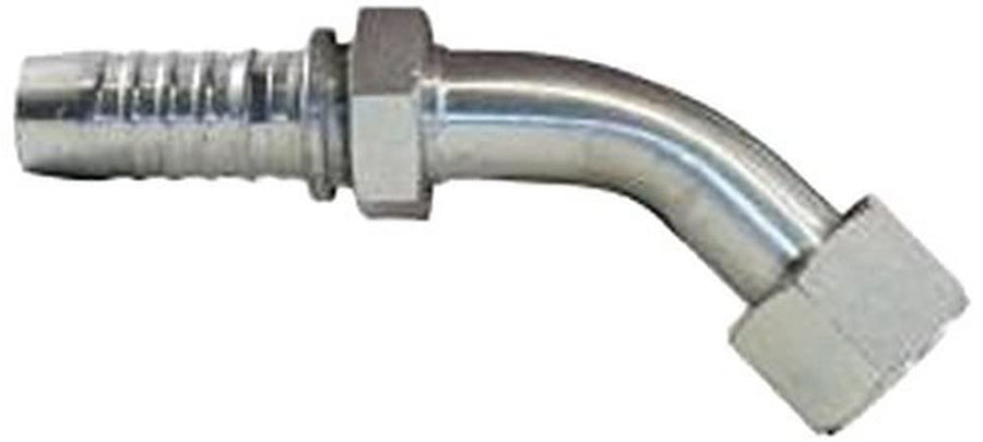 GlobalSpiral Gates 12GS-16FJX45S Couplings, Female JIC 37° Flare Swivel, Zinc Plated Carbon Steel, 5.39", 45° Bent Tube, 3/4" ID
