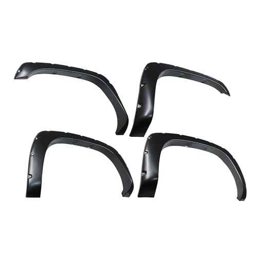 Fender Flares Black Riveted Style Black Compatible with 2003-2006 Chevrolet Silverado 1500/2500/3500 -FPSSI03