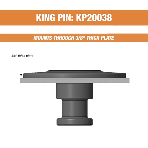 Buyers Products KP20038 Trailer King Pin Forged, 2-Inch, 0.38-Inch Bolster Plate Thickness, Weldable, Strength and Reliability to Your Fifth Wheel, 5th Wheel Accessories