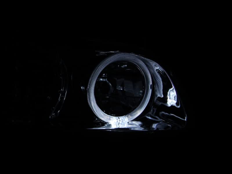 Crystal Headlight Set ANZO USA w/LED Halo-Black 121123