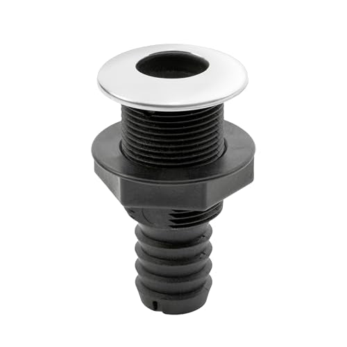 Thru-Hull Whitecap Industries S-3803C Stainless Steel/Nylon with Barb - 1-1/8" Hose Size, Straight