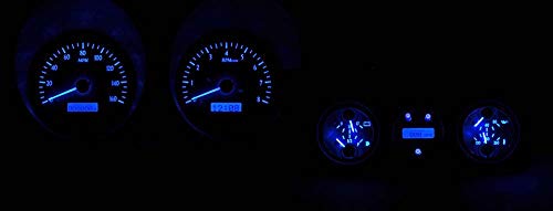Dakota Digital VHX-67C-CAC-S-B Gauge System Compatible with 1967 Chevy Camaro/Firebird with Console Gauge Kit Silver Alloy Blue