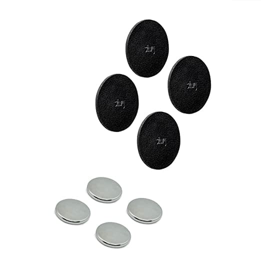 Power Bundle silwy® bestehend aus 4 Power-Magneten INKL. 8 Klebepads und 4 Metall-Nano-Gel-Pads in 7,5 cm Black - flexibel einsetzbar, Perfekt für Zuhause, im Office, beim Camping und auf dem Boot